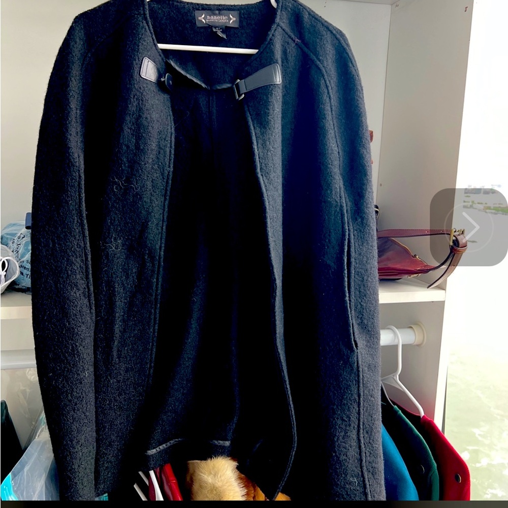 Nannette Lepore Noir Buckle Cape